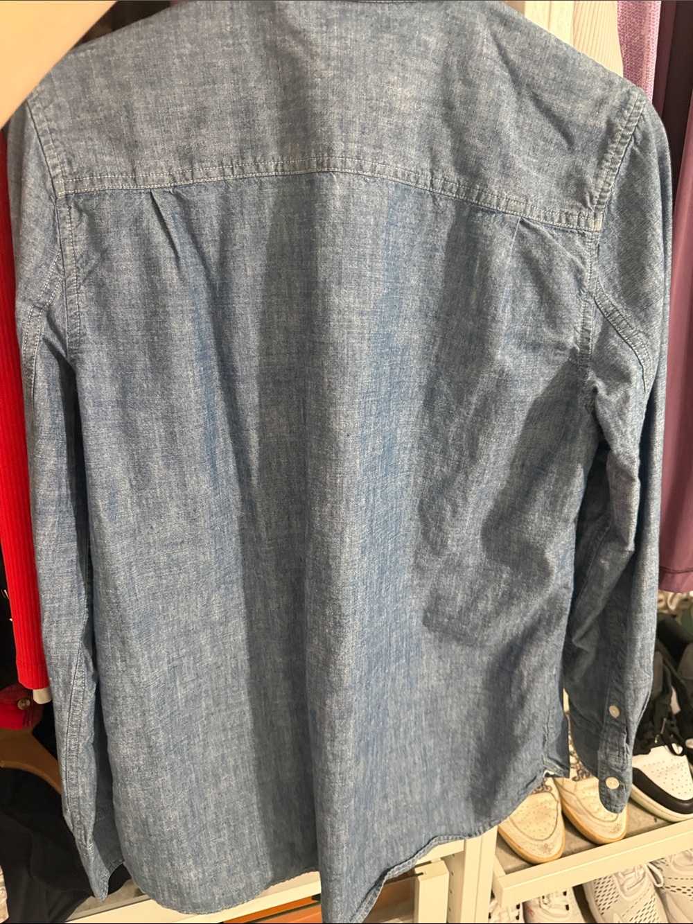 J. Crew woman’s Denim-Style Light Blue Button-Down Shirt - Picture 3 of 3
